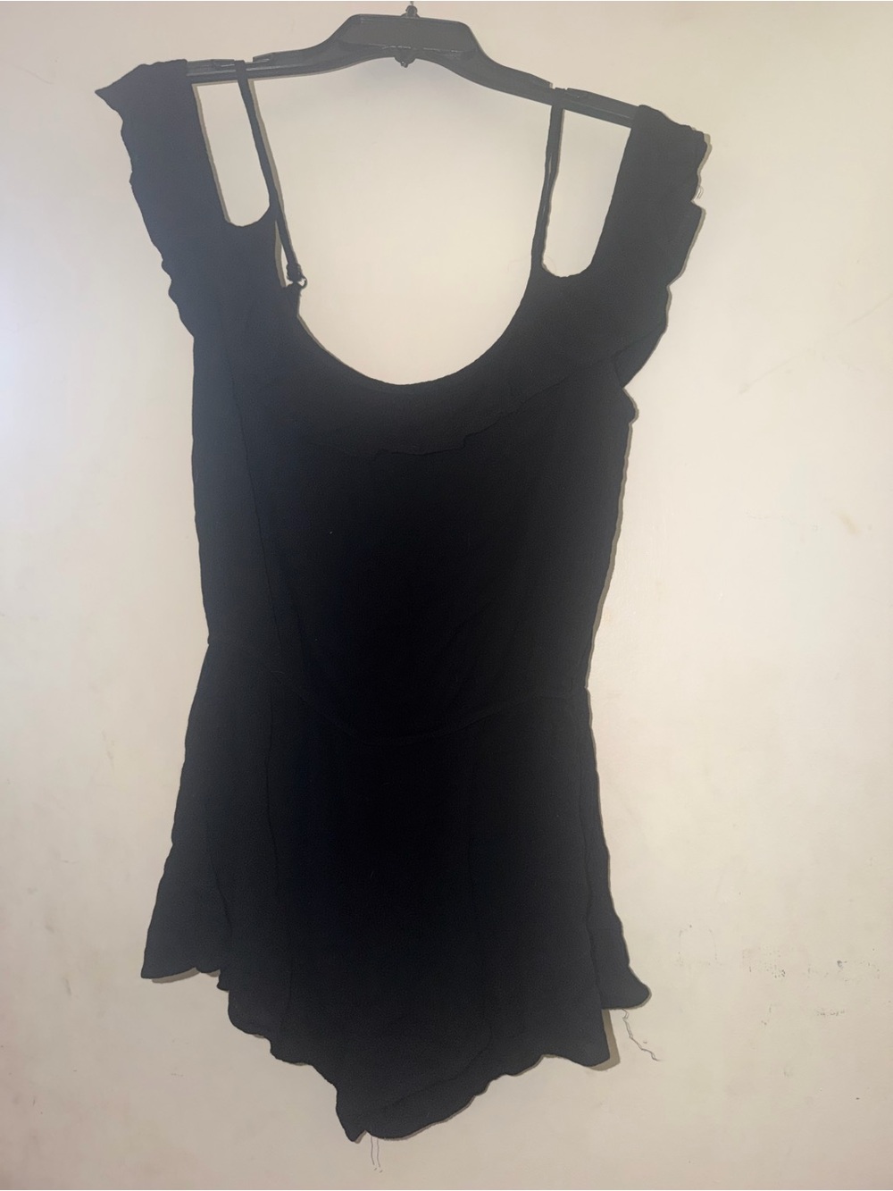 Ambiance Black Ruffled Romper - Picture 2 of 8